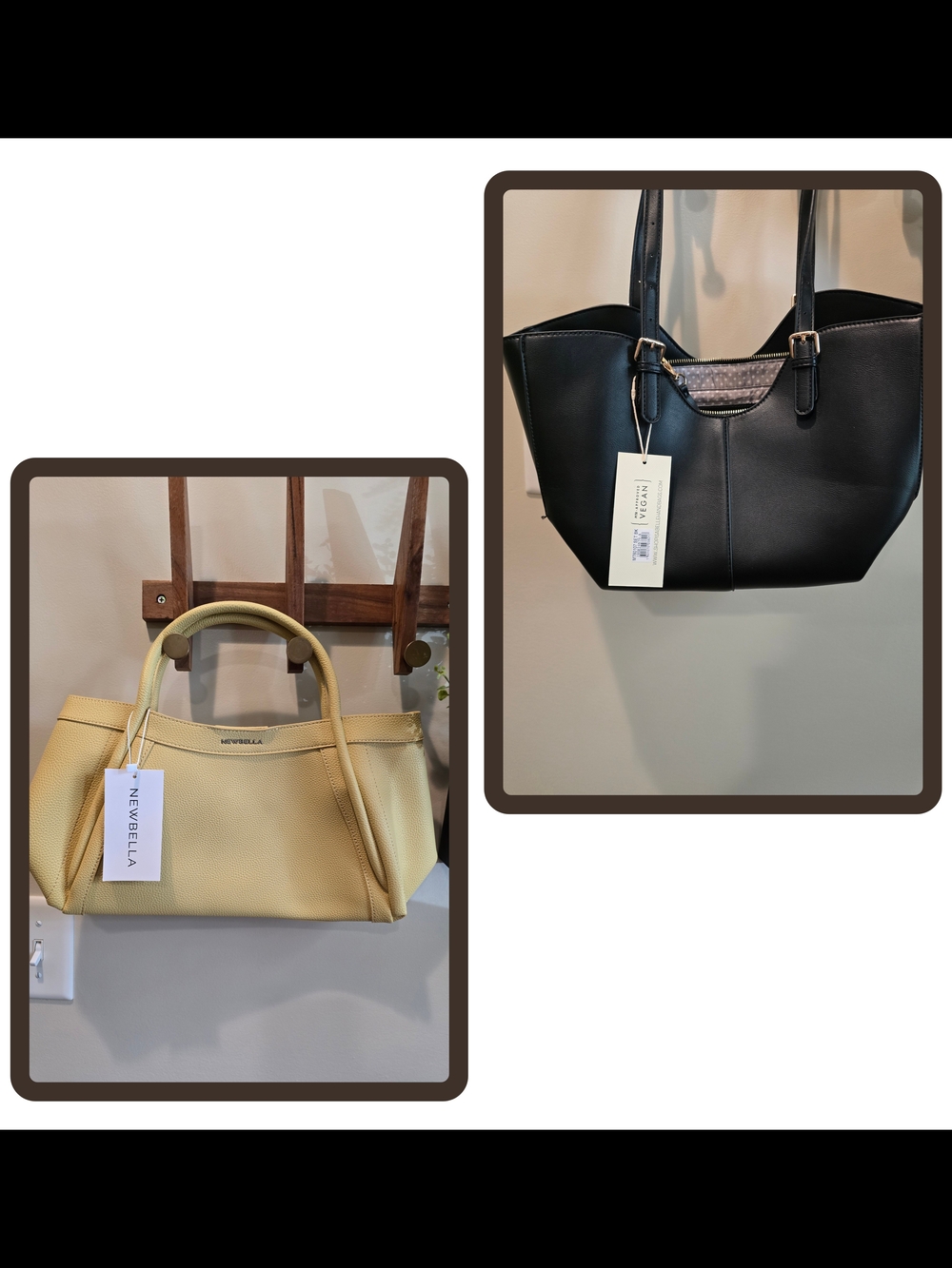 ELLO/NEWBELLA Bundle Women's Yellow And Black Tote Bags